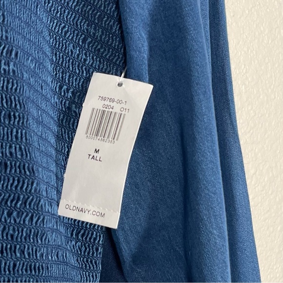 NWT Old Navy Smocked Chambray Fit & Flare Midi Dress Medium Tall - Picture 4 of 8